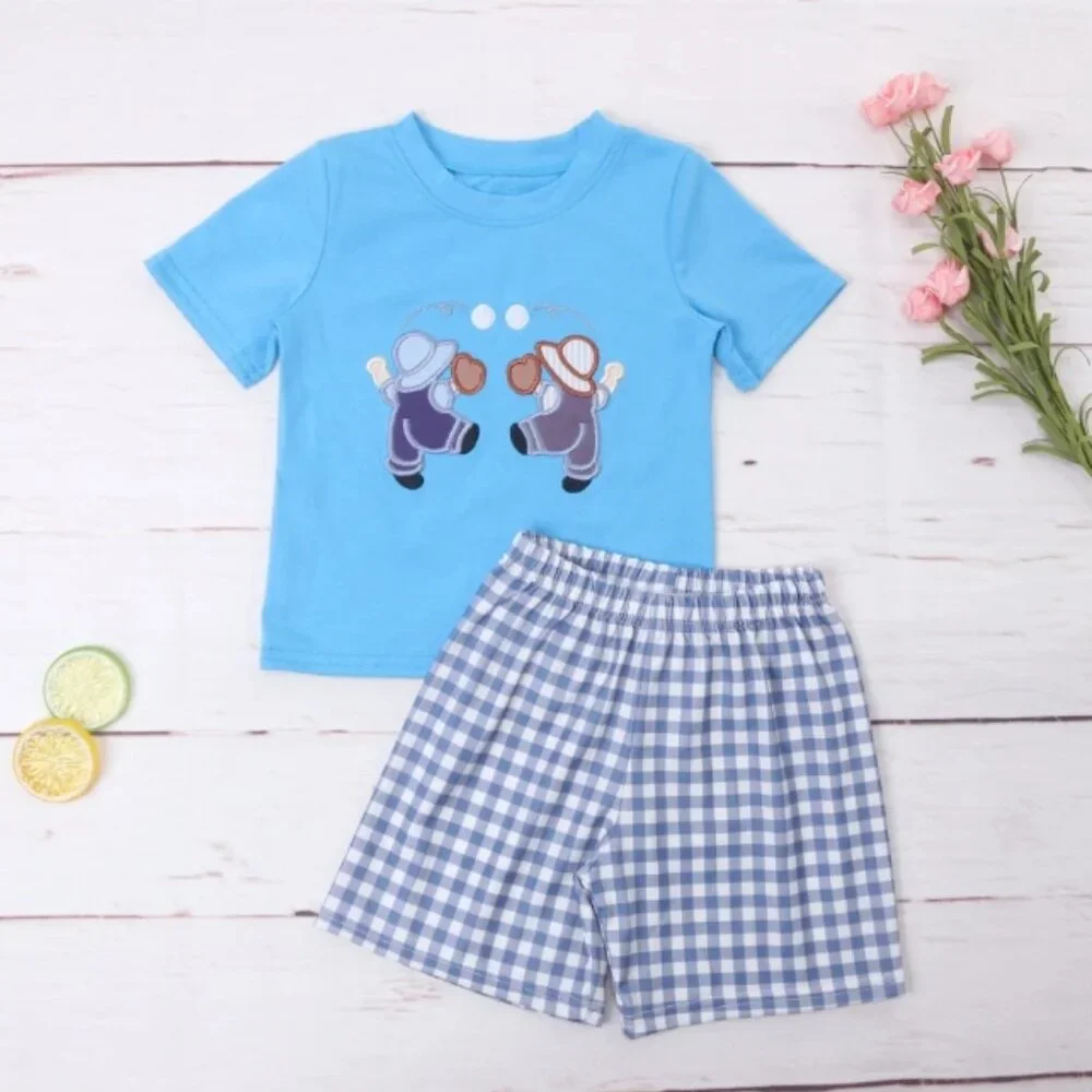 Boutique Baseball Boys Shorts Outfit Set